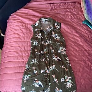 Vans Green Floral Midi Dress